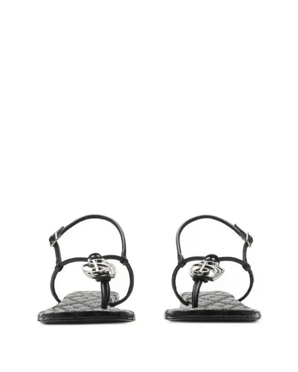 Burberry Brown Ronda Leather Thong Sandals, Brand Size 37 Us