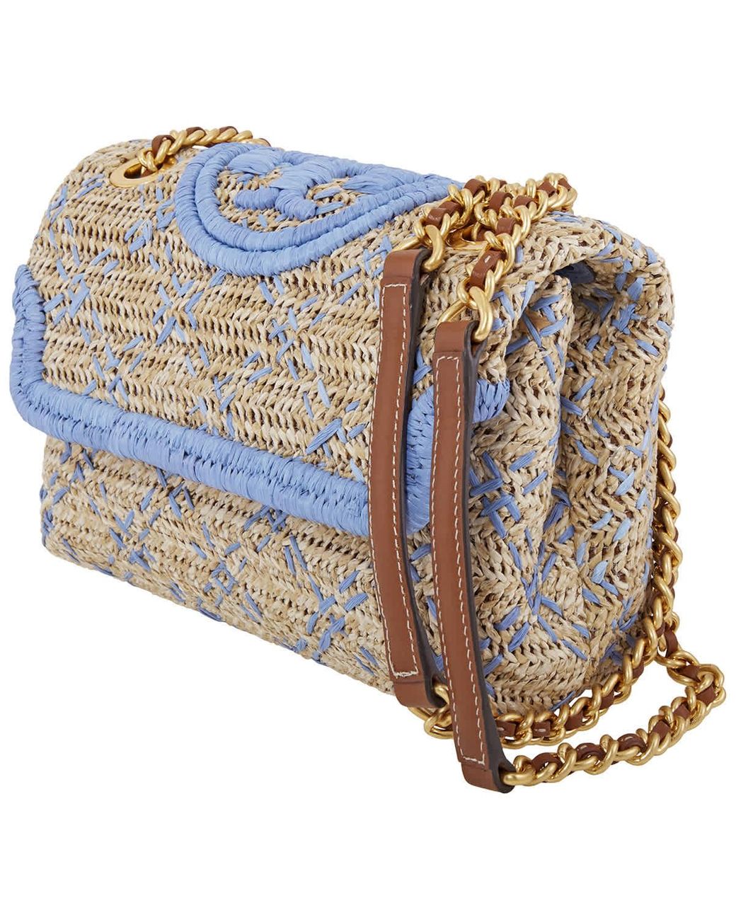 Tory Burch Fleming Soft Straw Small Convertible Shoulder Bag in