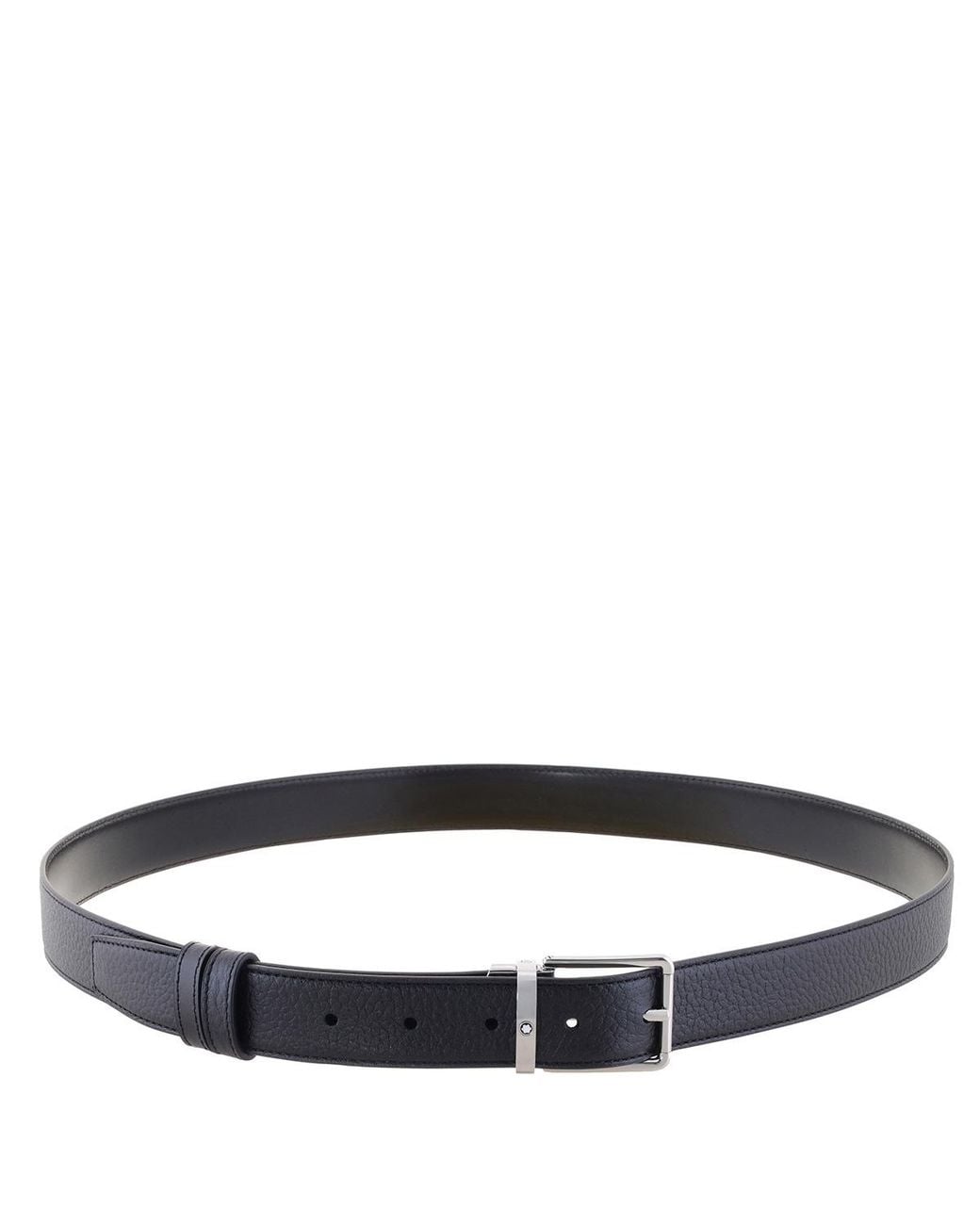 Montblanc Black Grain Leather Everyday 30Mm Reversible Belt for men