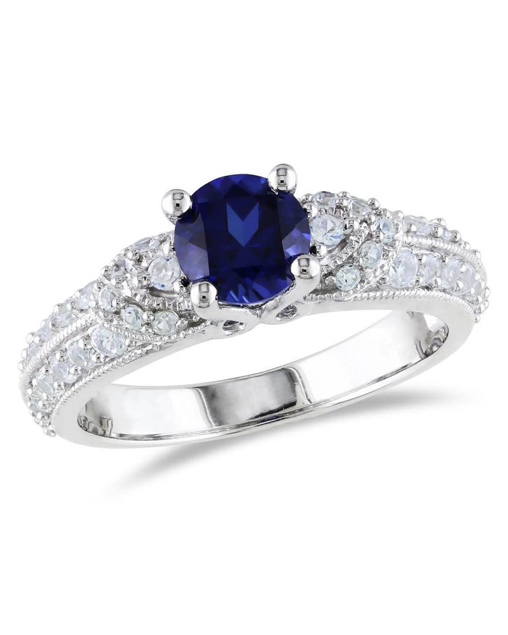 Amour Blue Created And Created Sapphire Engagement Ring for men