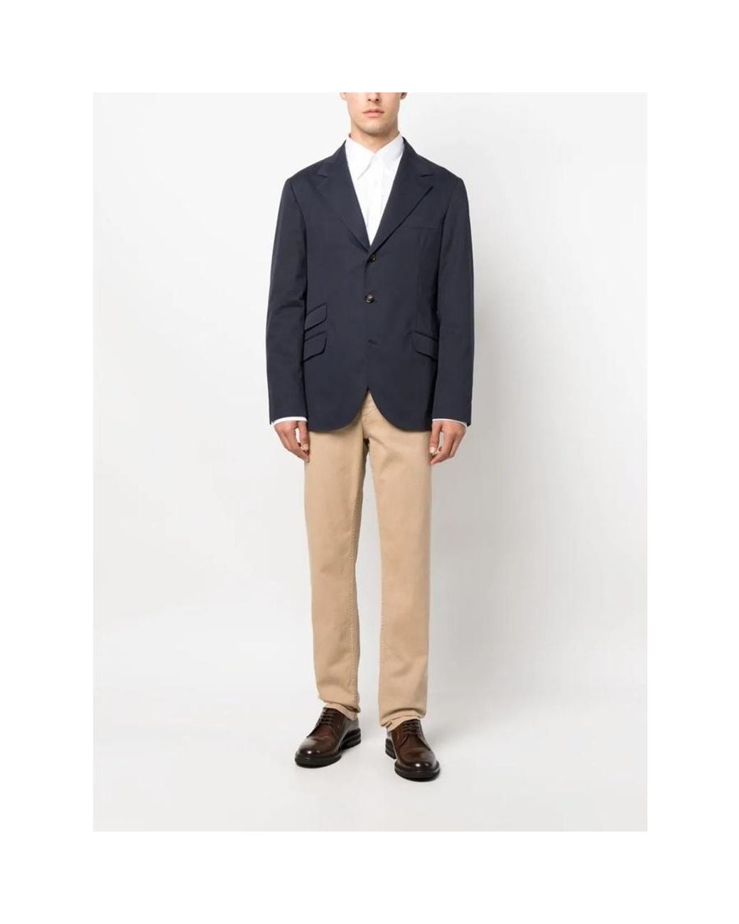 Brunello Cucinelli Natural Straight-Leg Trousers, Brand Size 56 (Us for men