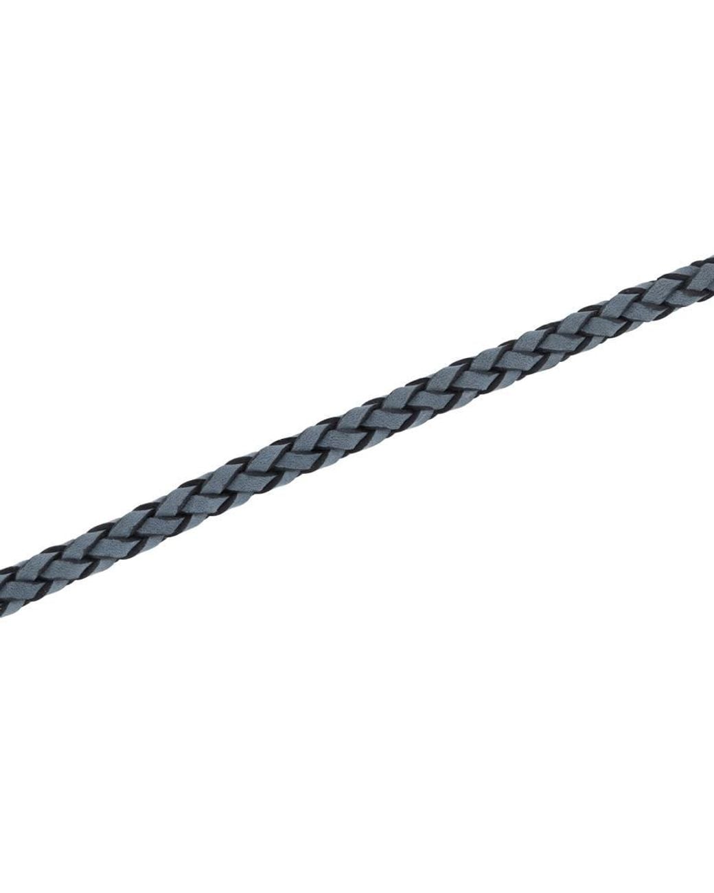 Robert Alton Blue Stainless Steel & Leather Braid Bracelet With Fancy Clasp Bracelet for men