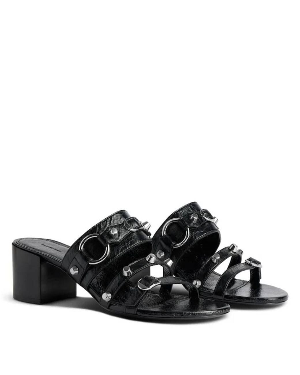 Balenciaga Black City Arena Lambskin Sandals, Brand Size 38 Us for men