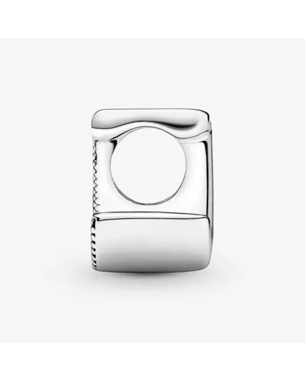 Pandora White Letter J Charm for men