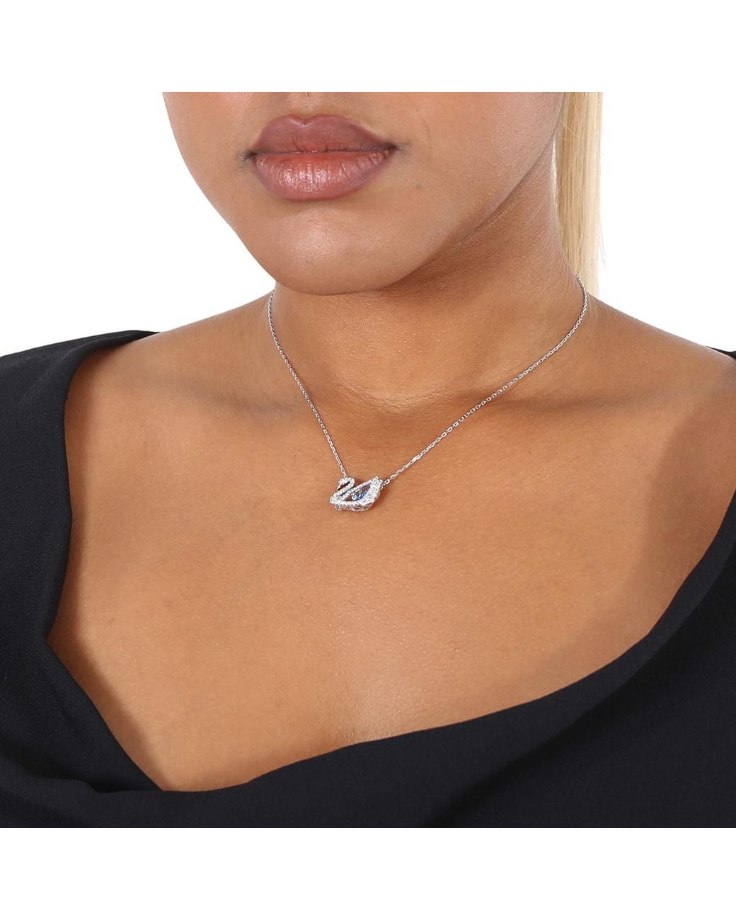 Swarovski Metallic Dancing Swan Necklace for men