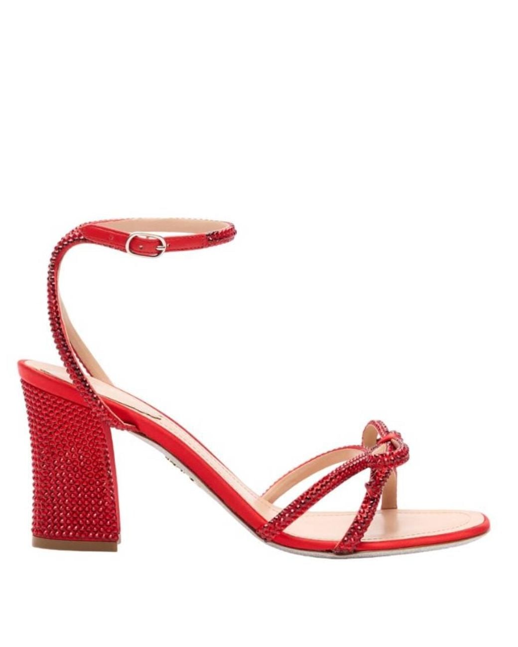 Rene Caovilla Red Nicole 80 Block-Heel Sandals, Brand Size 36 Us