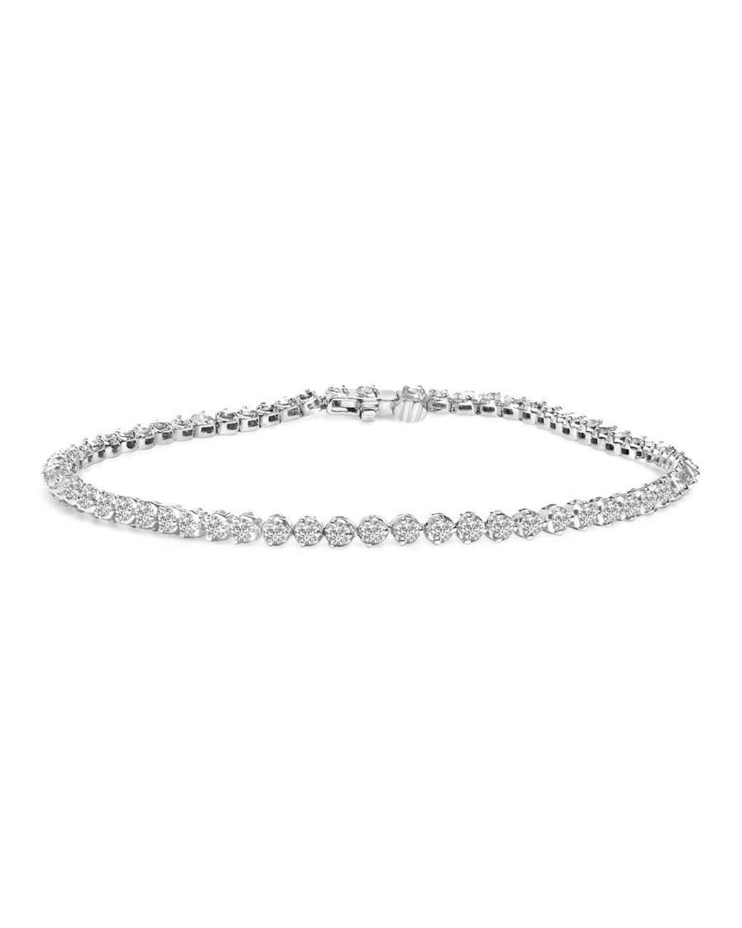 Haus of Brilliance Metallic 925 Sterling 2.0 Cttw Diamond 3 Prong Set Tennis Bracelet for men