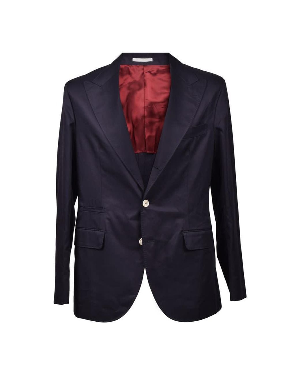 Brunello Cucinelli Blue Three-Button Blazer, Brand Size 46 (Us for men