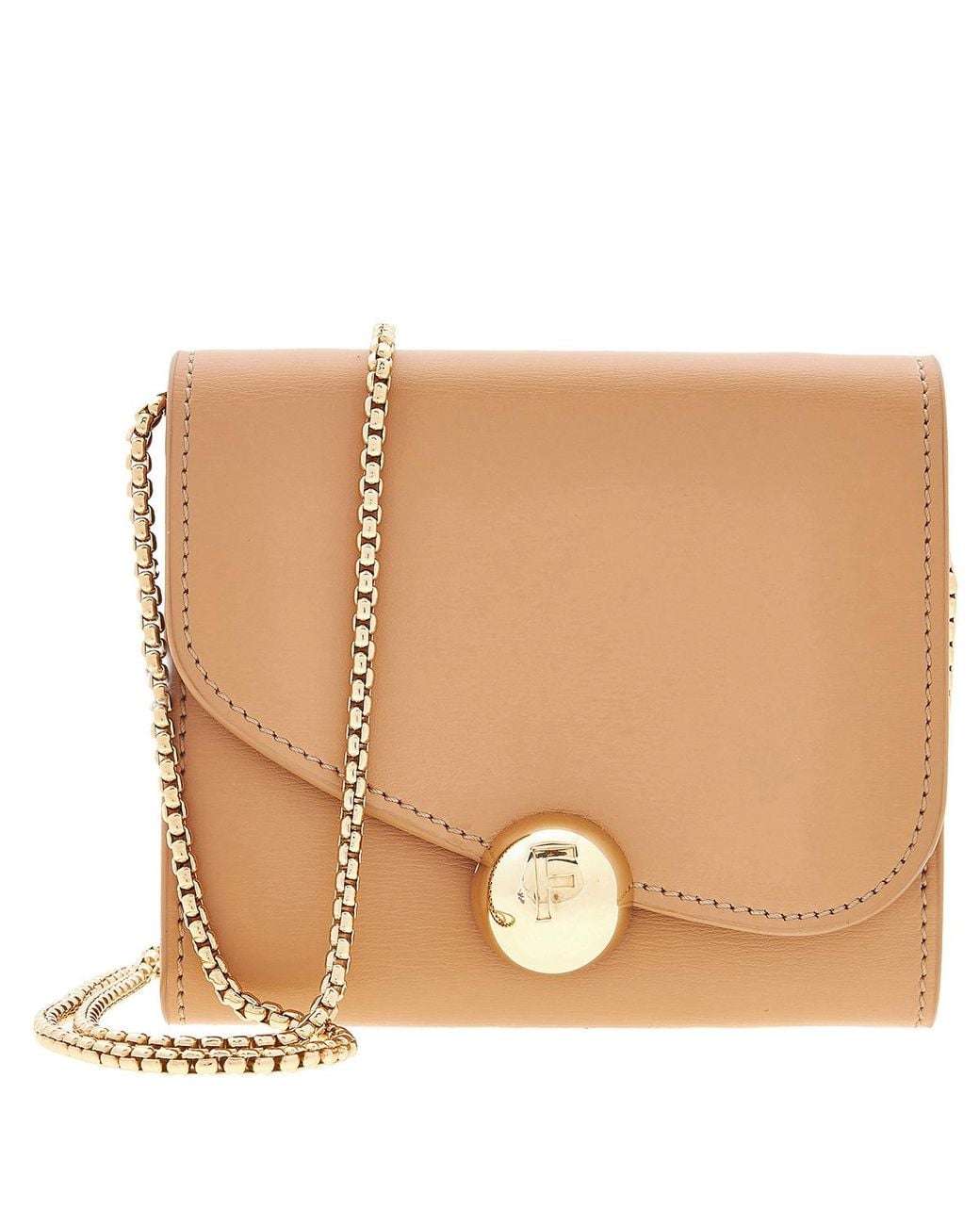 Ferragamo Natural Asymmetrical Flap Crossbody Bag