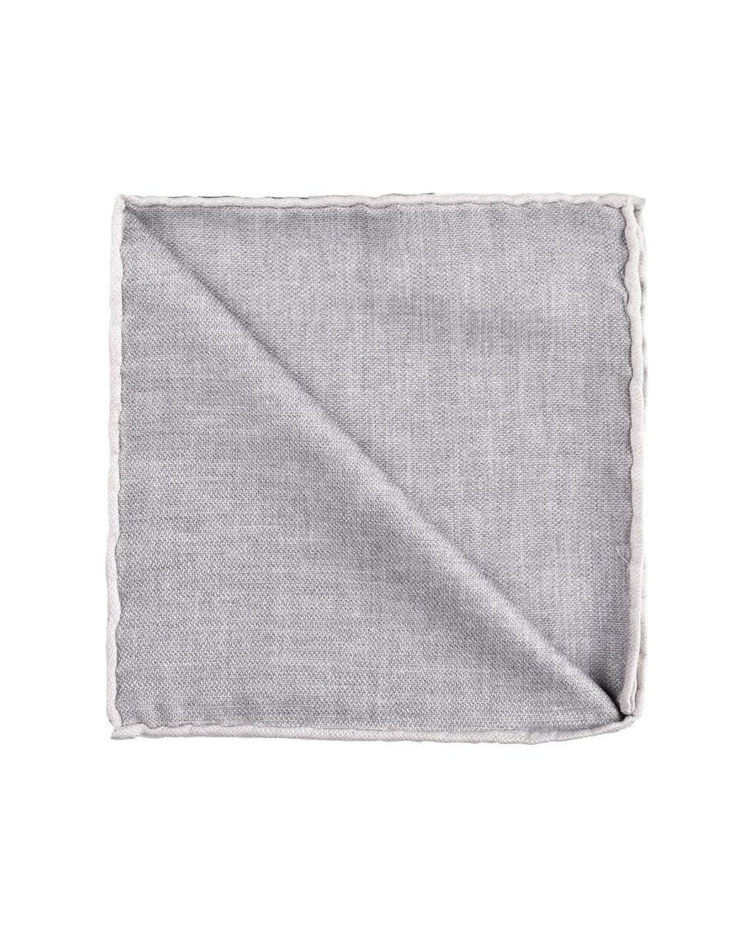 Brunello Cucinelli Blue Silk Logo Pocket Square, One Size for men