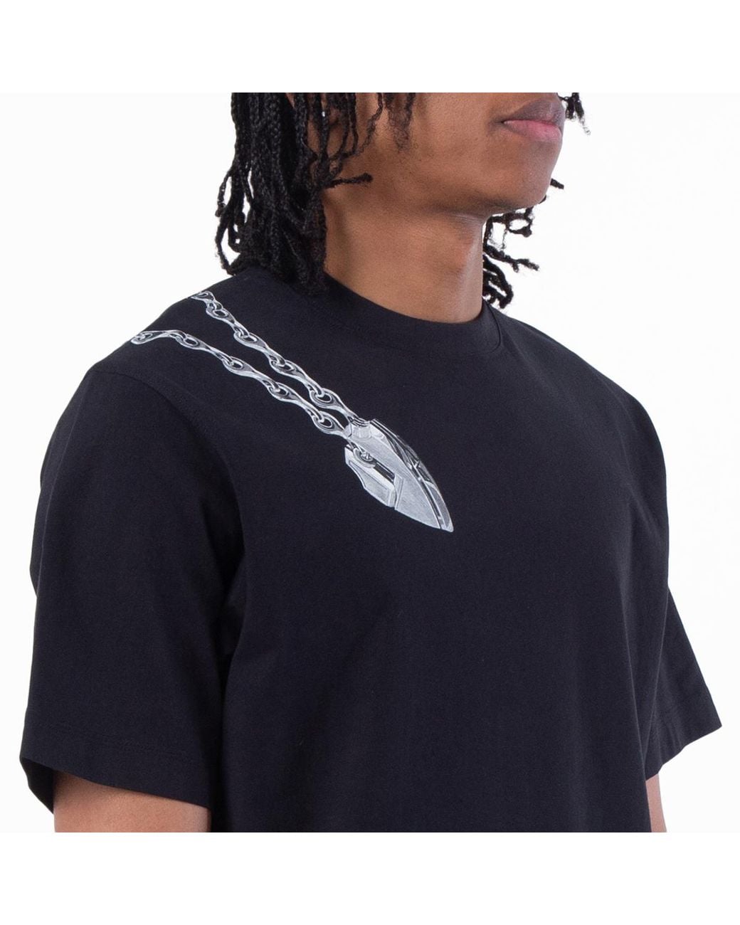 Burberry Black Shield Crewneck Cotton T-Shirt for men