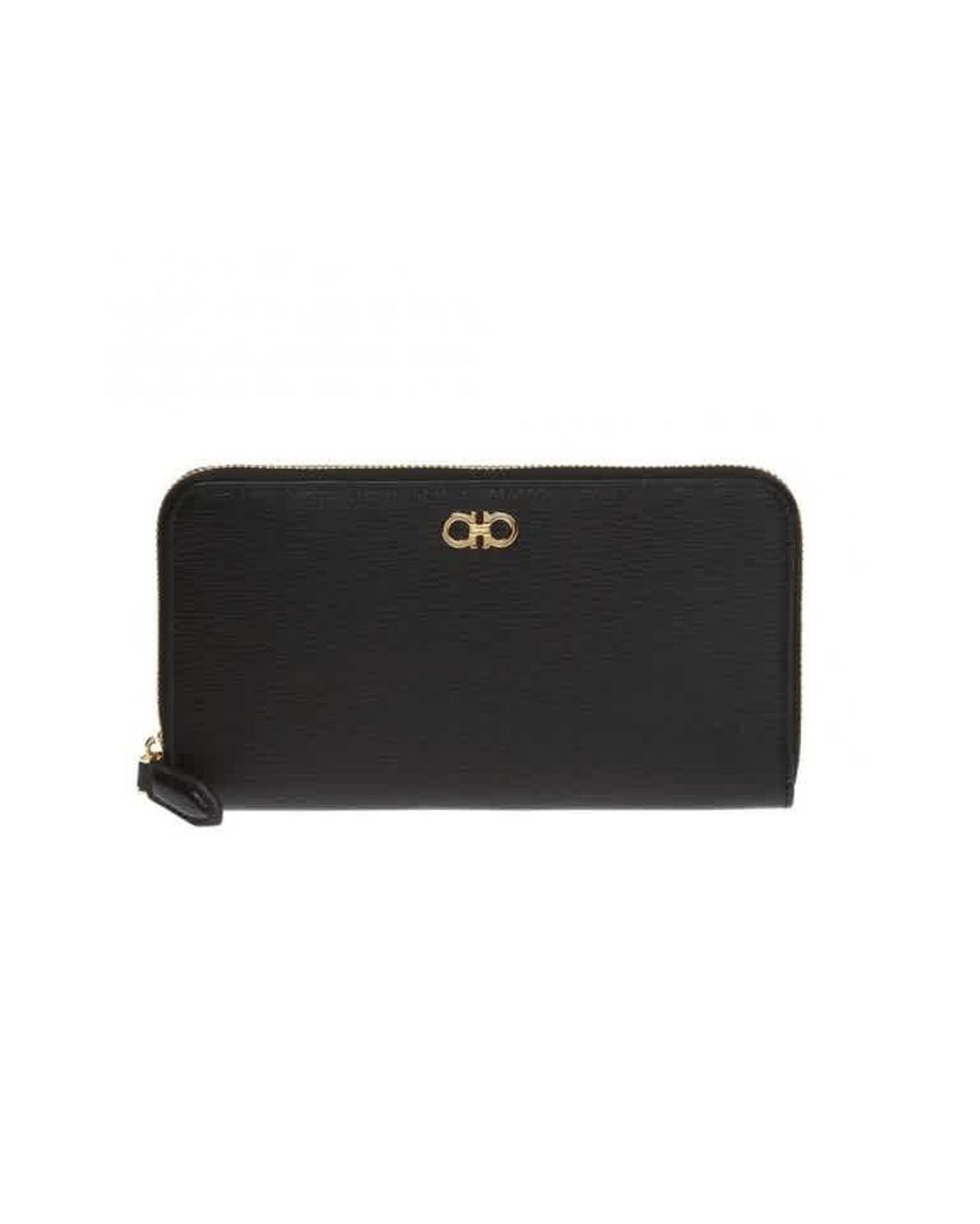 Ferragamo Gancini Zip Around Wallet in Black for Men Lyst