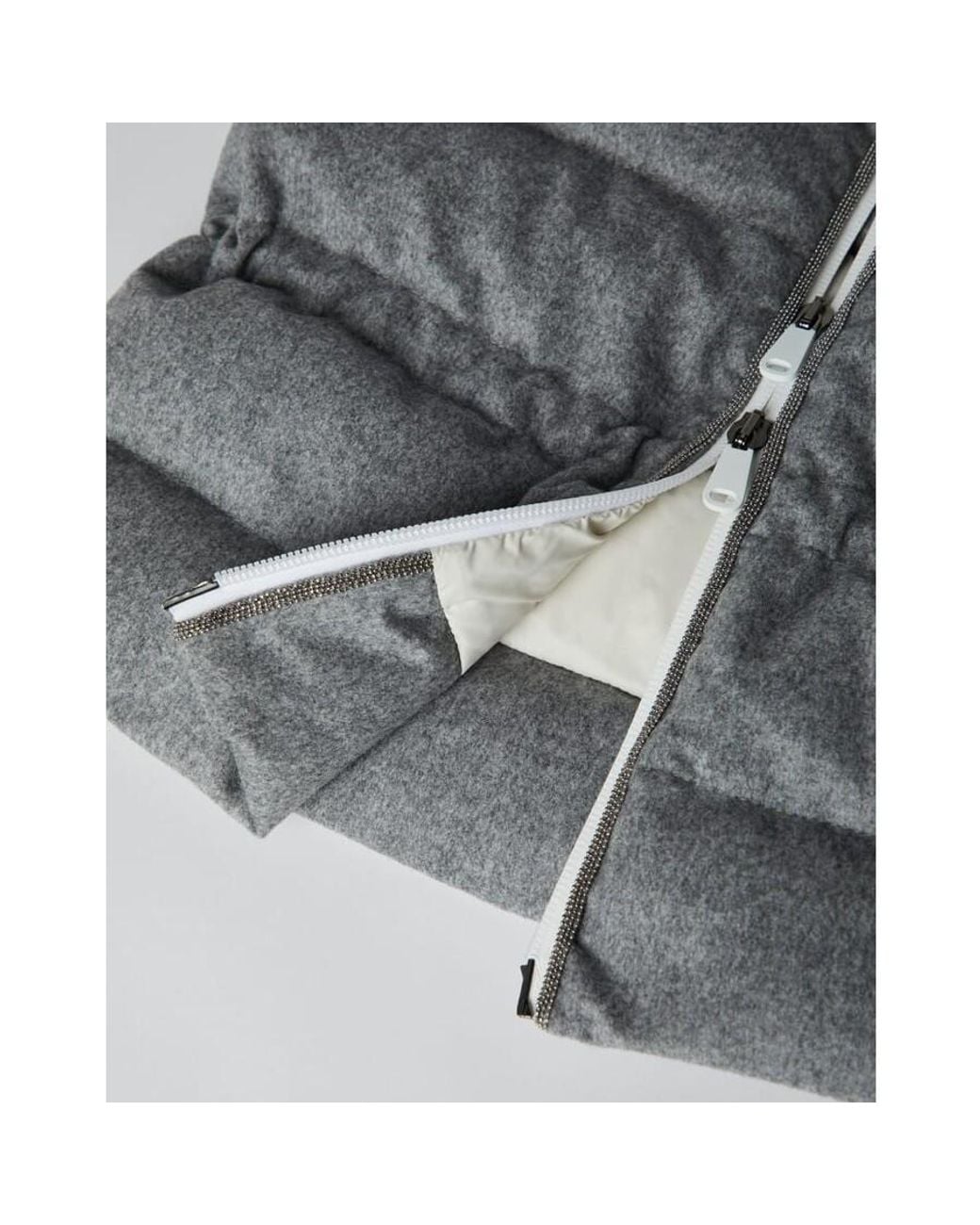 Brunello Cucinelli Gray Wool Knit Neck Warmer for men