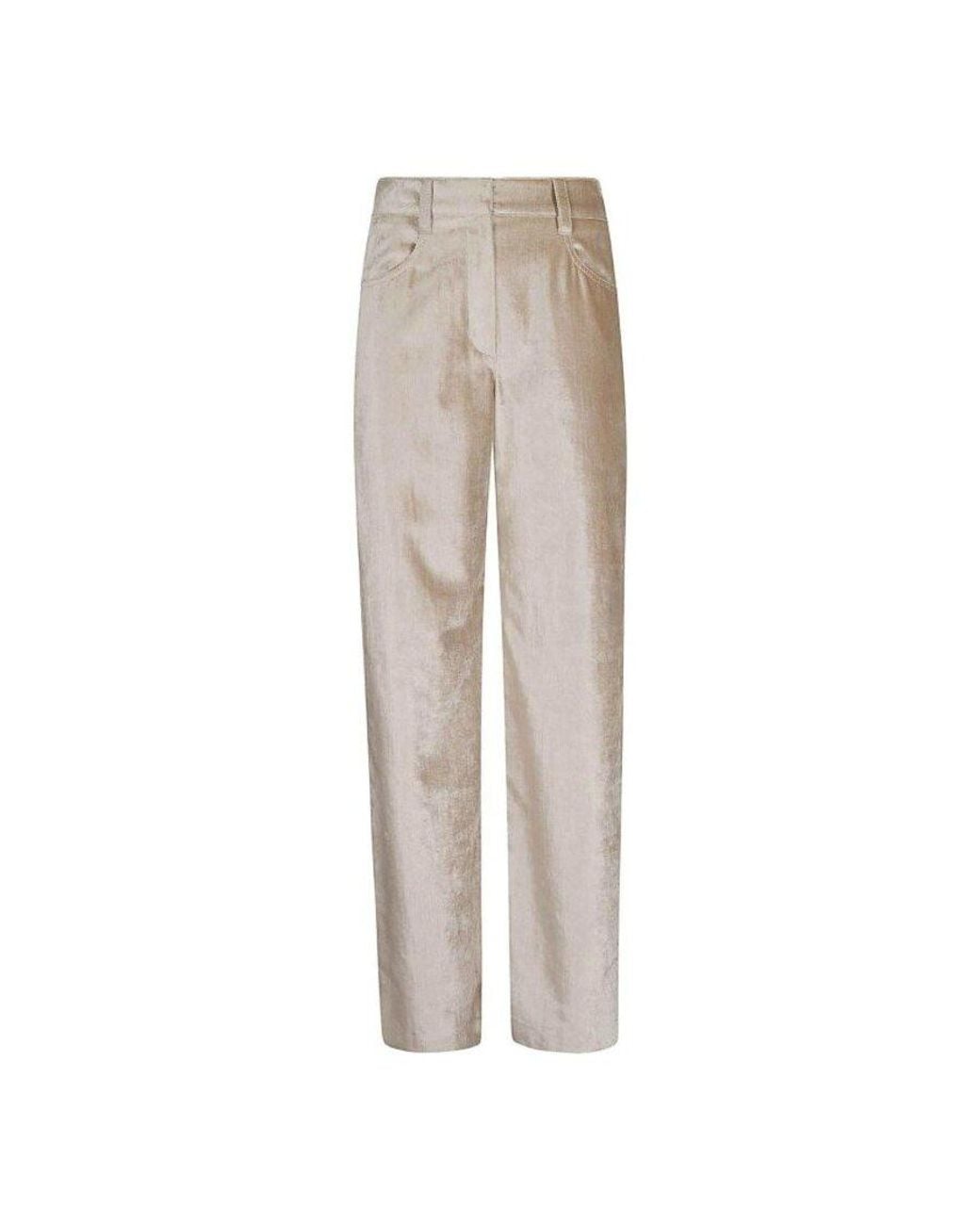 Brunello Cucinelli Gray Straight-Leg Trousers, Brand Size 42 (Us for men