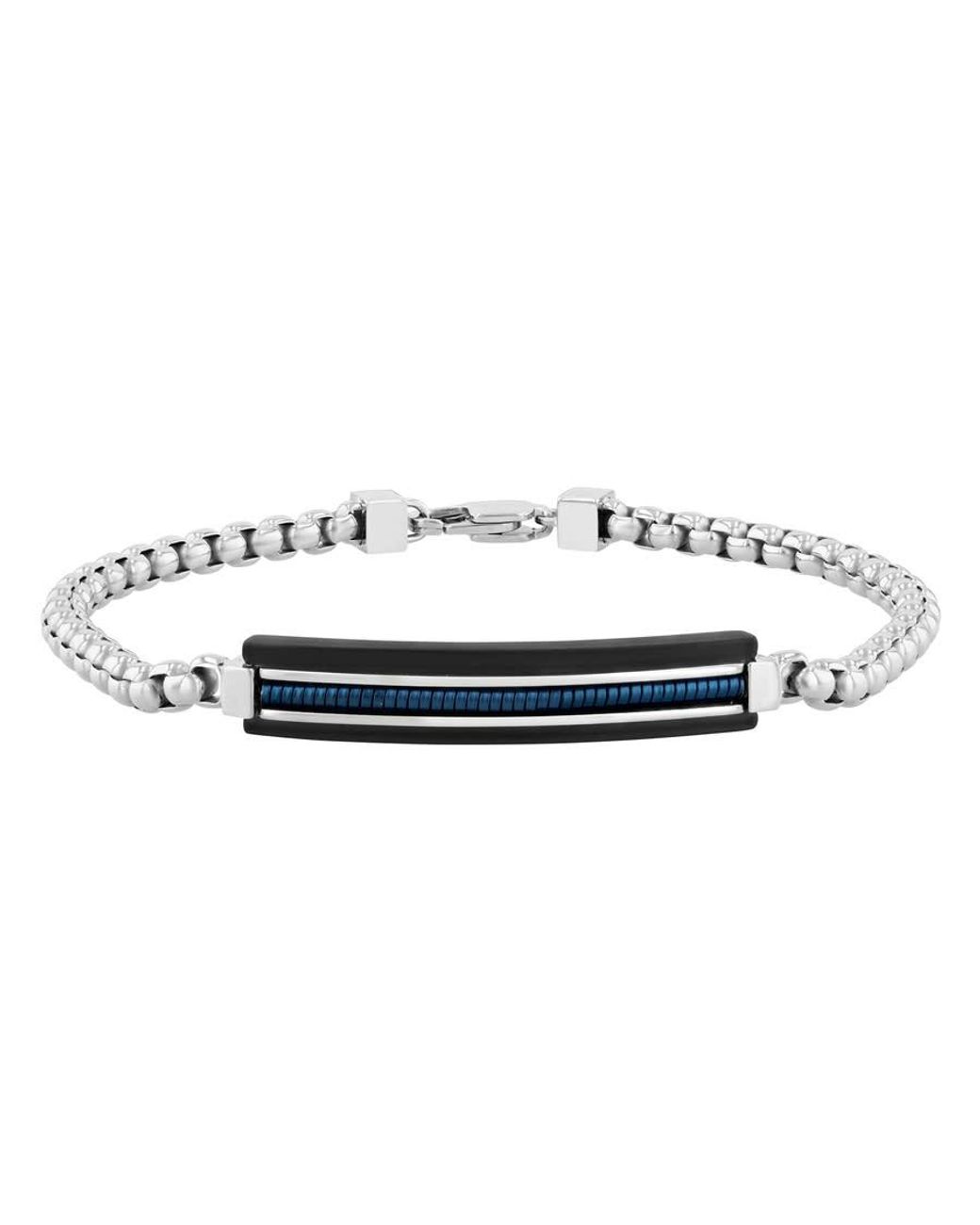 Robert Alton Metallic And Stainless Steel Id Bracelet for men