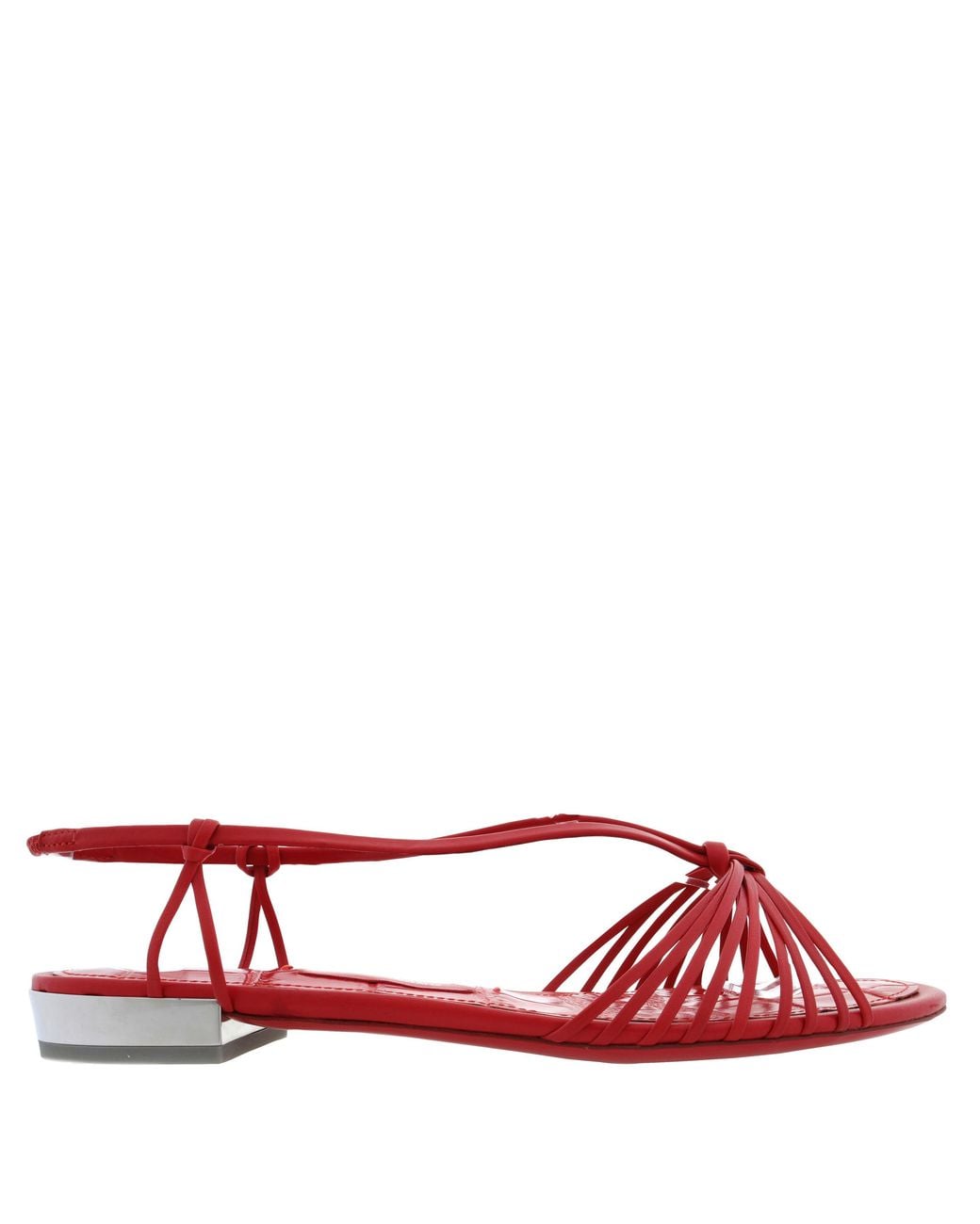 Ferragamo Red Ferragamo Alexis Strappy Flat Sandals, Size 7 C