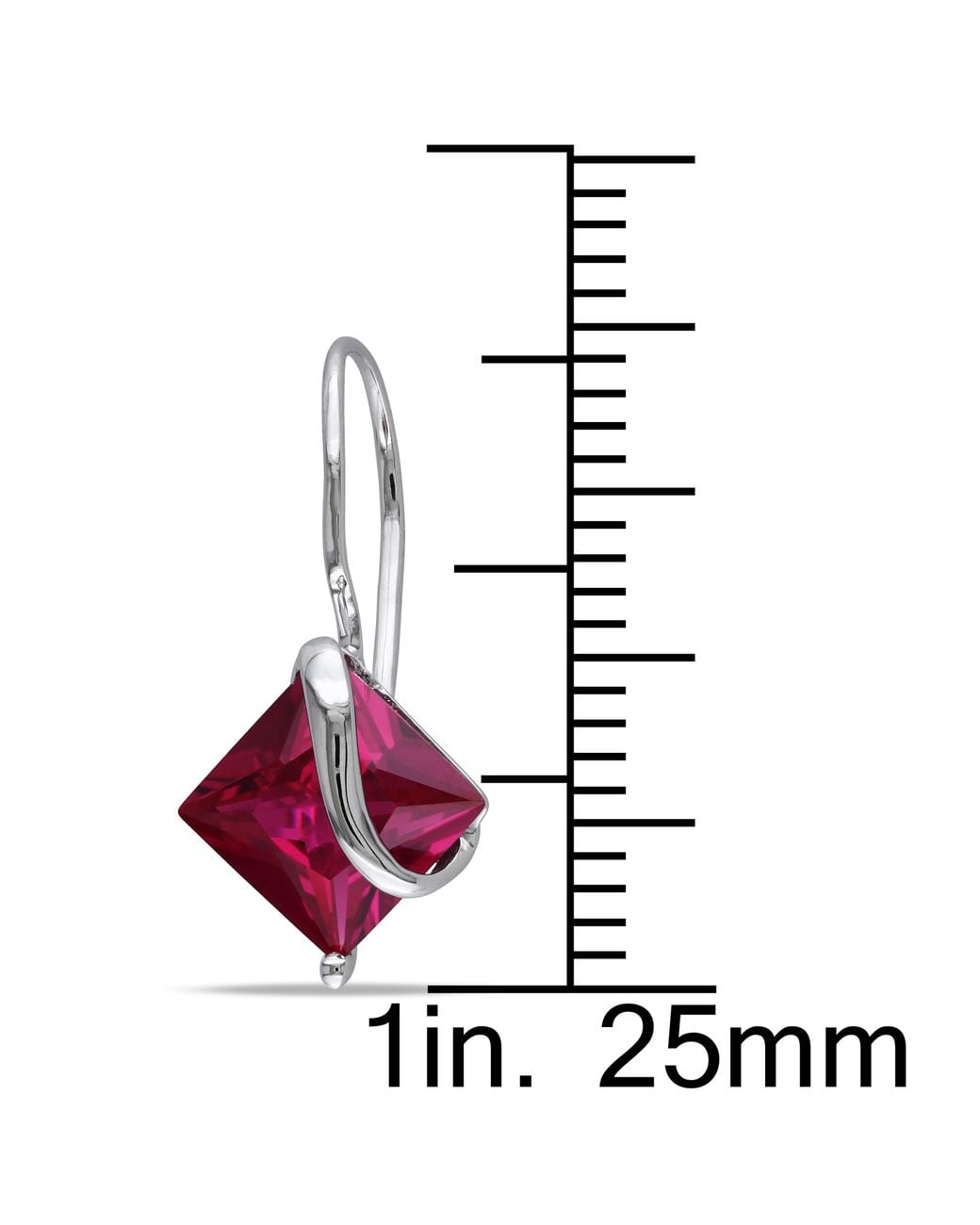 Amour Red 3 3/8 Ct Tgw Square Cut Created Ruby Earrings for men
