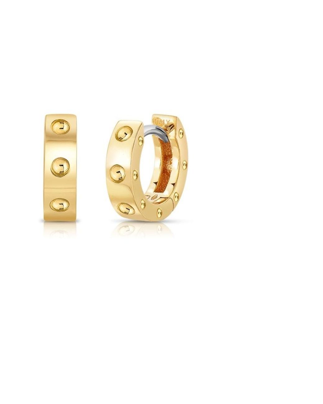 Roberto Coin Metallic 18K Pois Moi Symphony Hoop Earrings for men