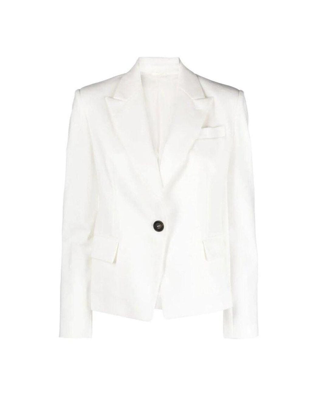 Brunello Cucinelli White Tailored Cotton Jacket, Brand Size 44 (Us for men