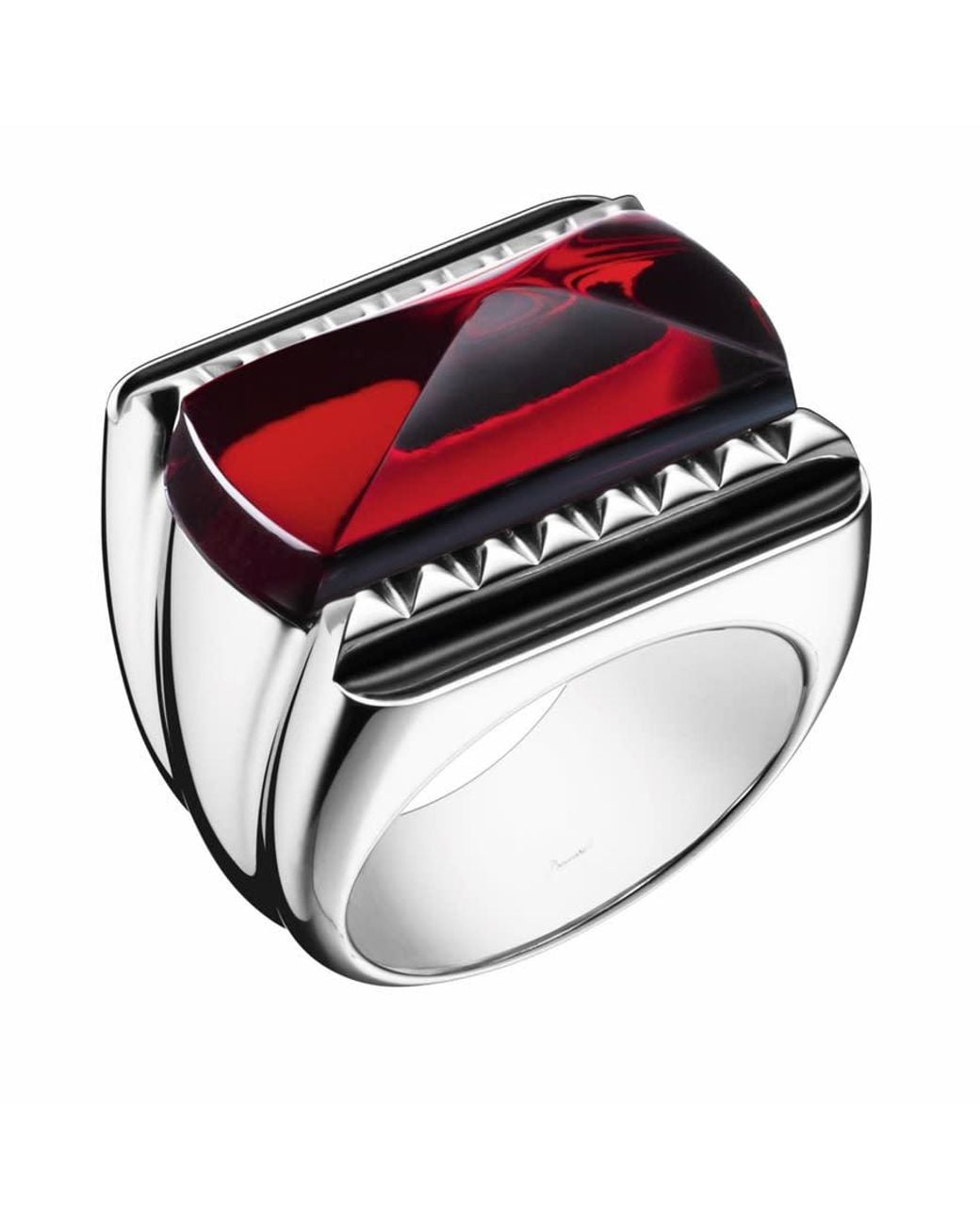 Baccarat 's Louxor Sterling Silver Red Crystal Ring 2808047 for men