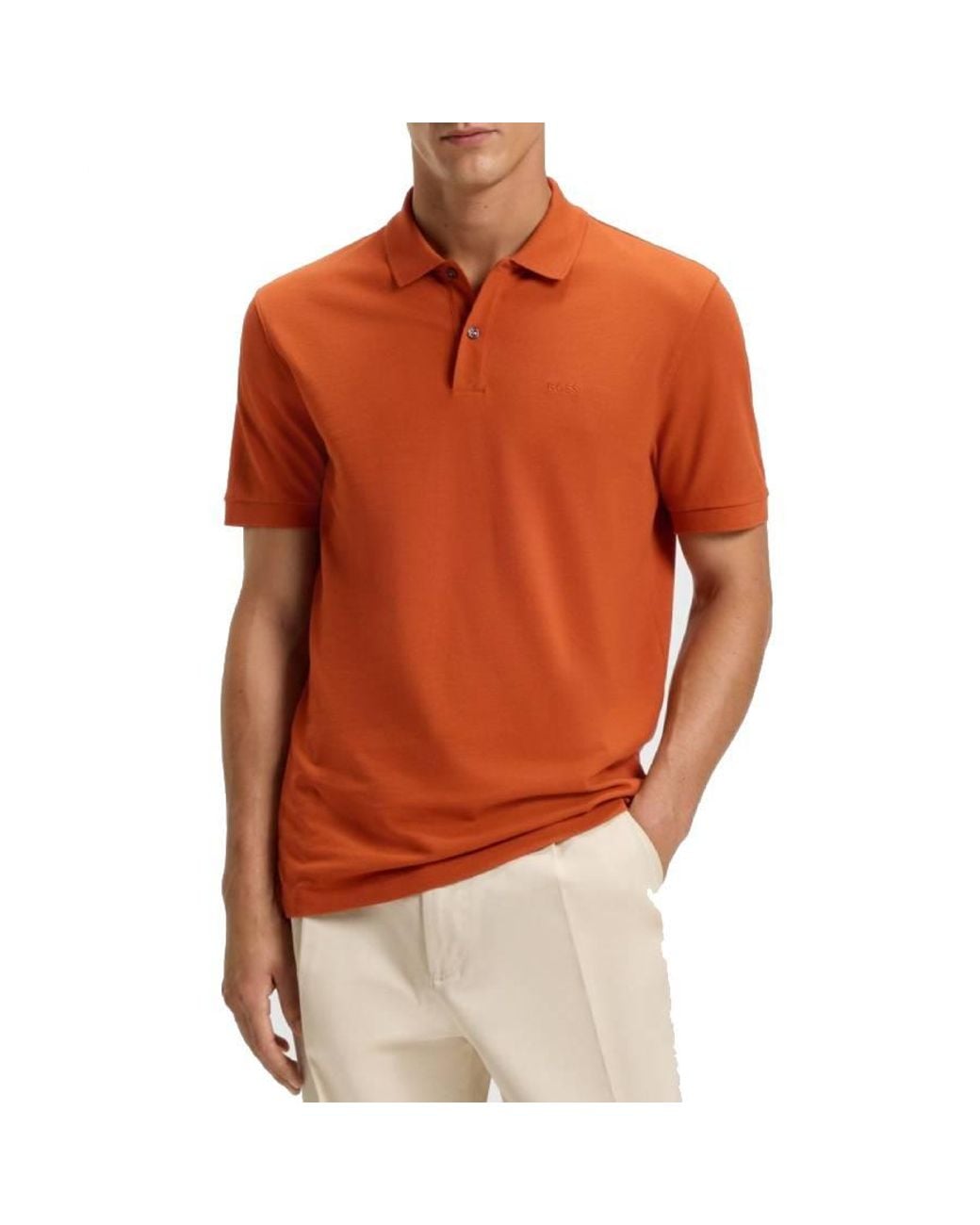 Boss Orange Pallas Logo-Detail Cotton Polo Shirt for men