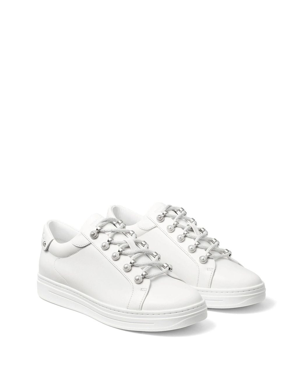 Jimmy Choo White Antibes Pearl-Embellished Sneakers for men