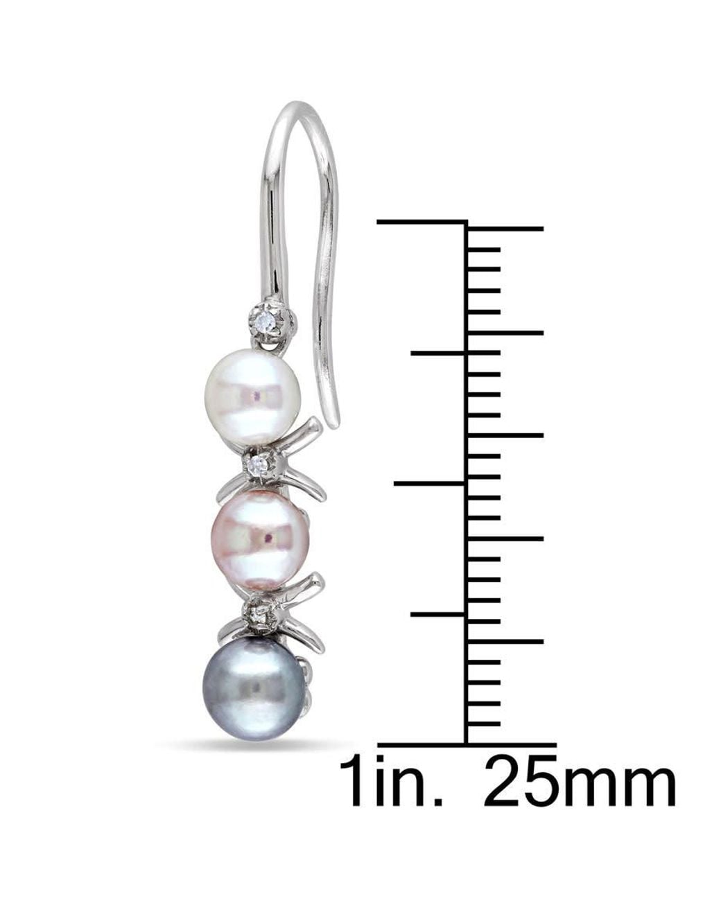 Amour White And Cultured Freshwater Pearl And Diamond Drop Earrings for men