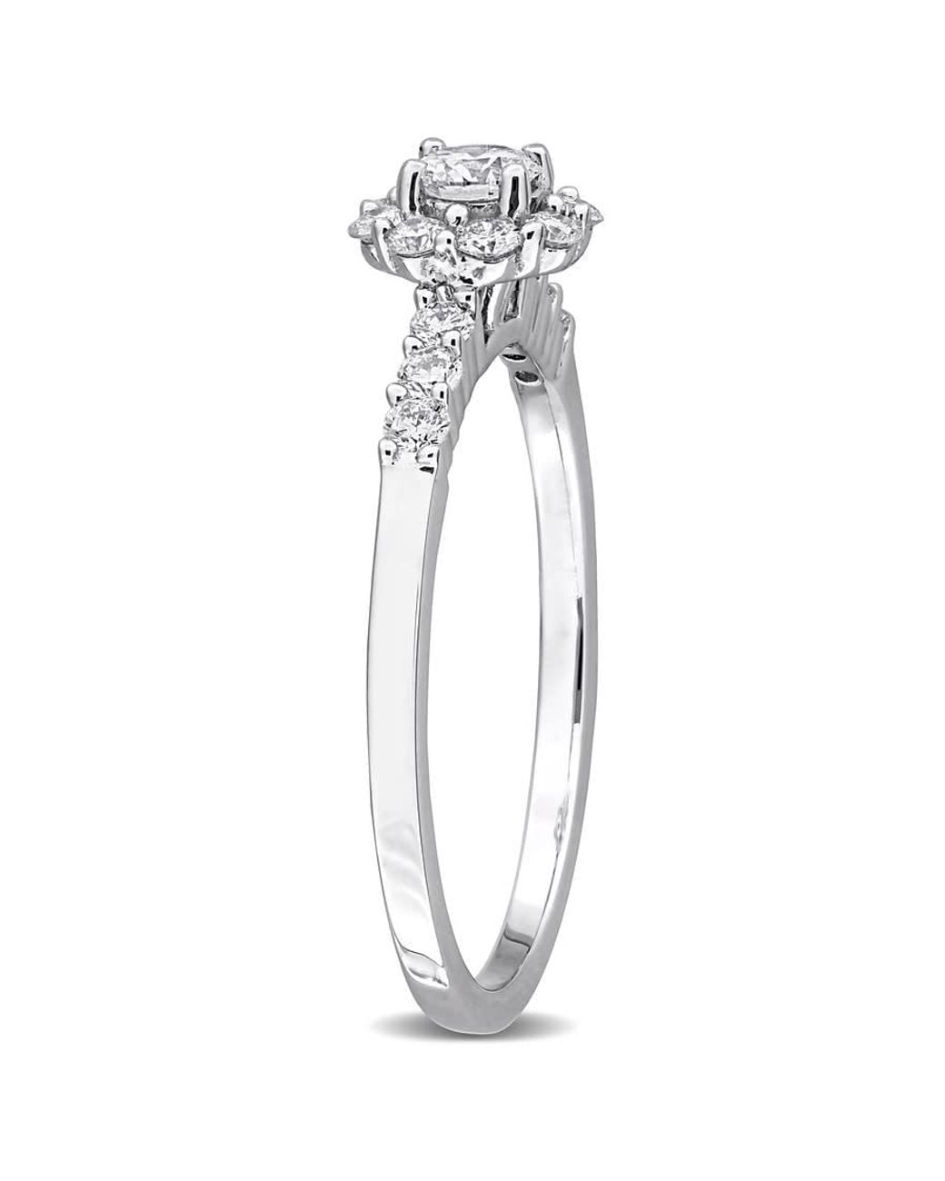 Created Forever Metallic 1/2Ct Tw Lab-Grown Diamond Floral Cluster Engagement Ring for men