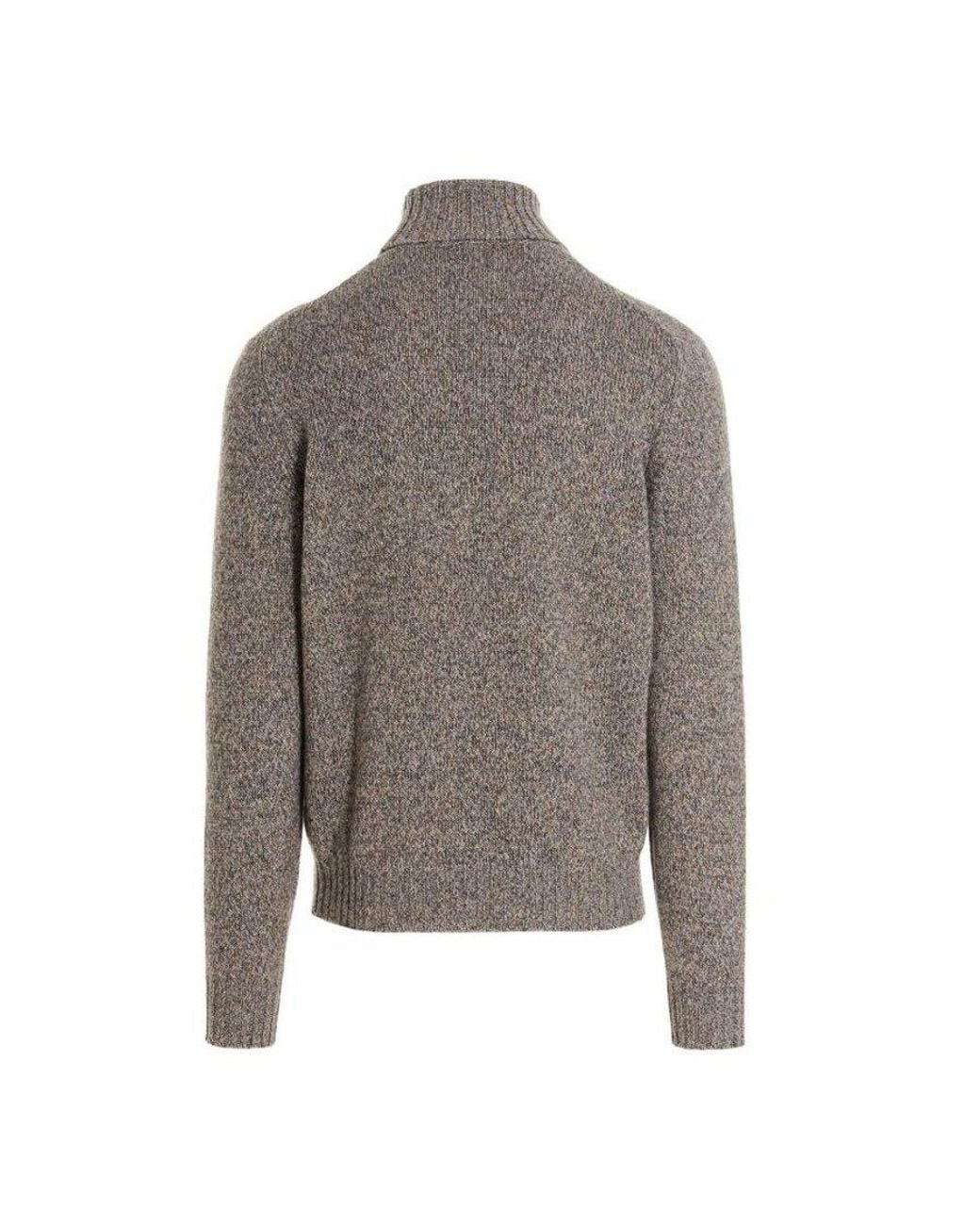 Brunello Cucinelli Gray Wool Turtleneck Sweater, Brand Size 52 (Us for men