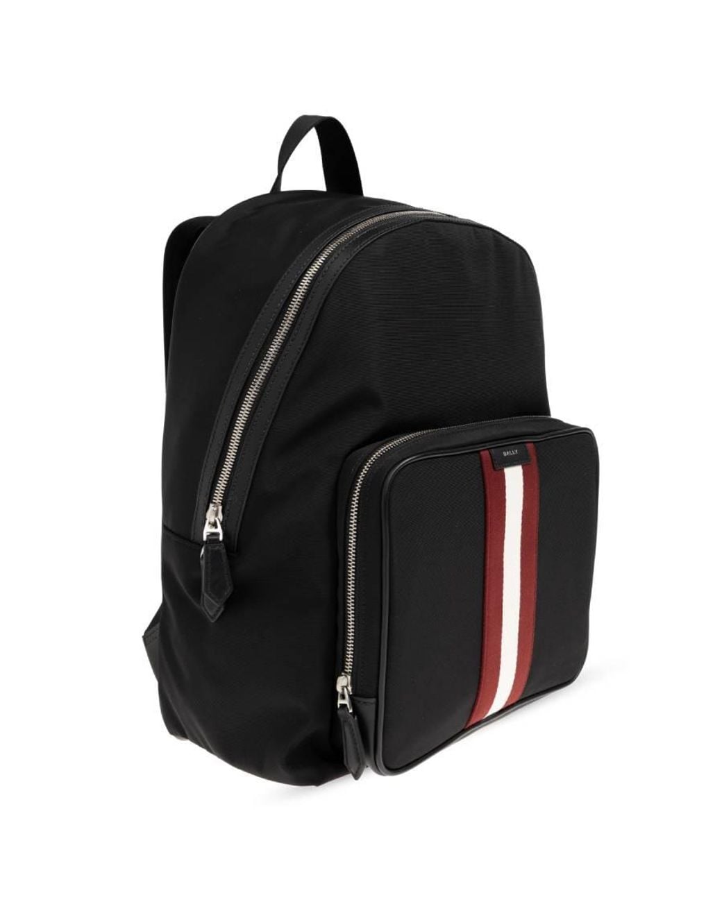 Bally Black Code Nylon Fabric Backpack for men