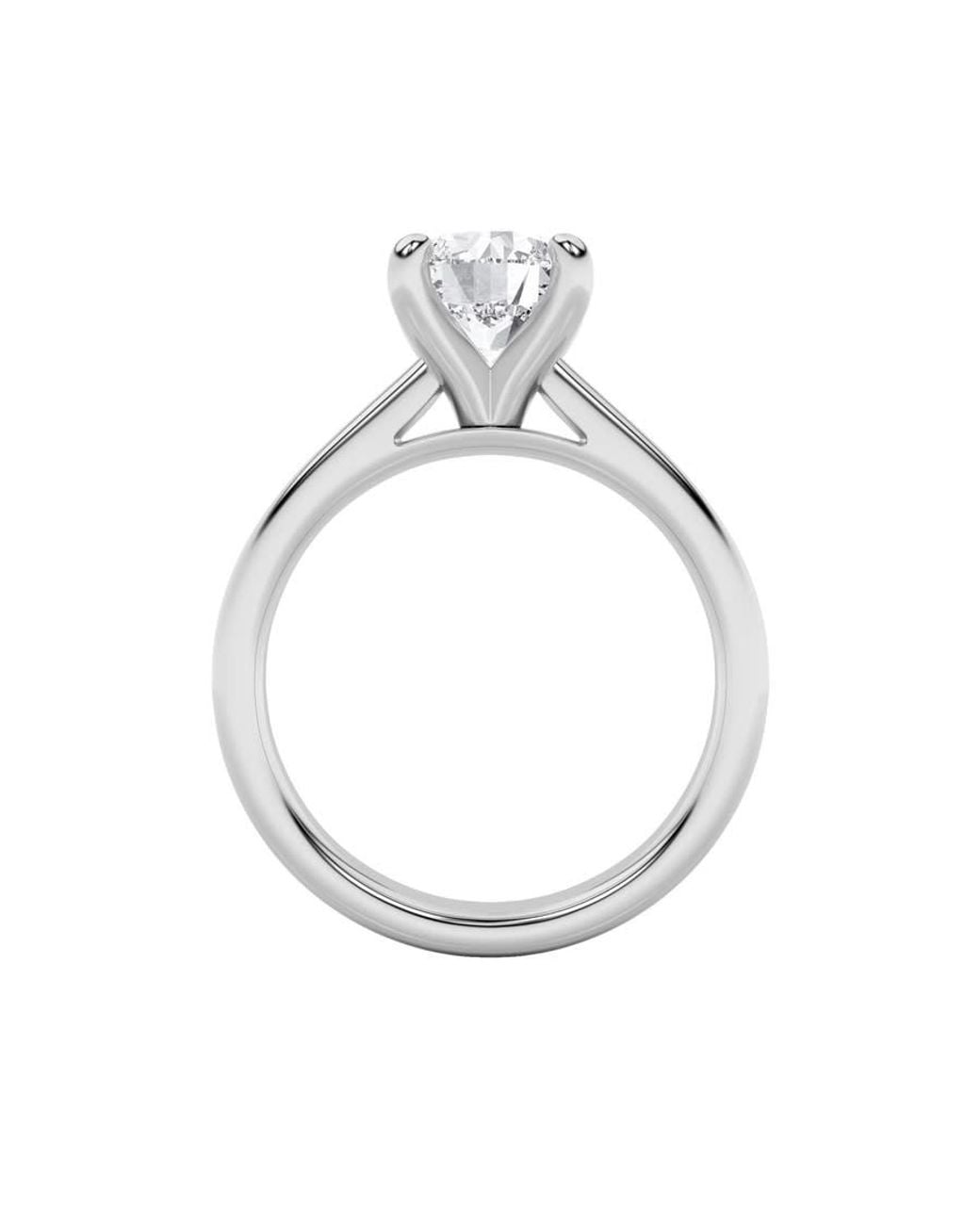 Mure And Co Metallic 1Ctw Round Shaped Lab Grown Diamond (E/Vs) Classic Solitaire Engagement Ring for men