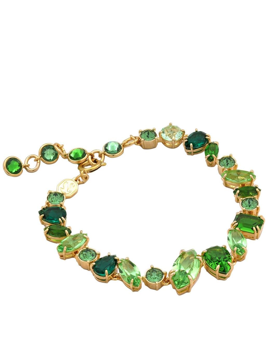 Swarovski Green Gema Mixed Cuts Crystal Bracelet, Size Medium for men