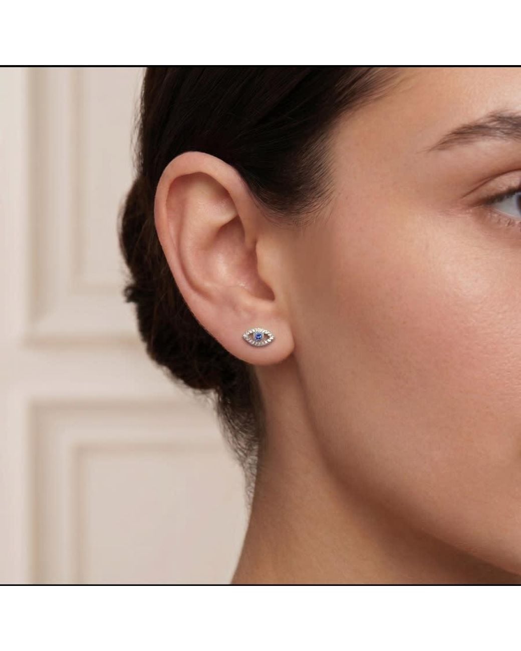 Kylie Harper Metallic Sterling Diamond-Cut Petite Evil Eye Cz Stud Earrings for men
