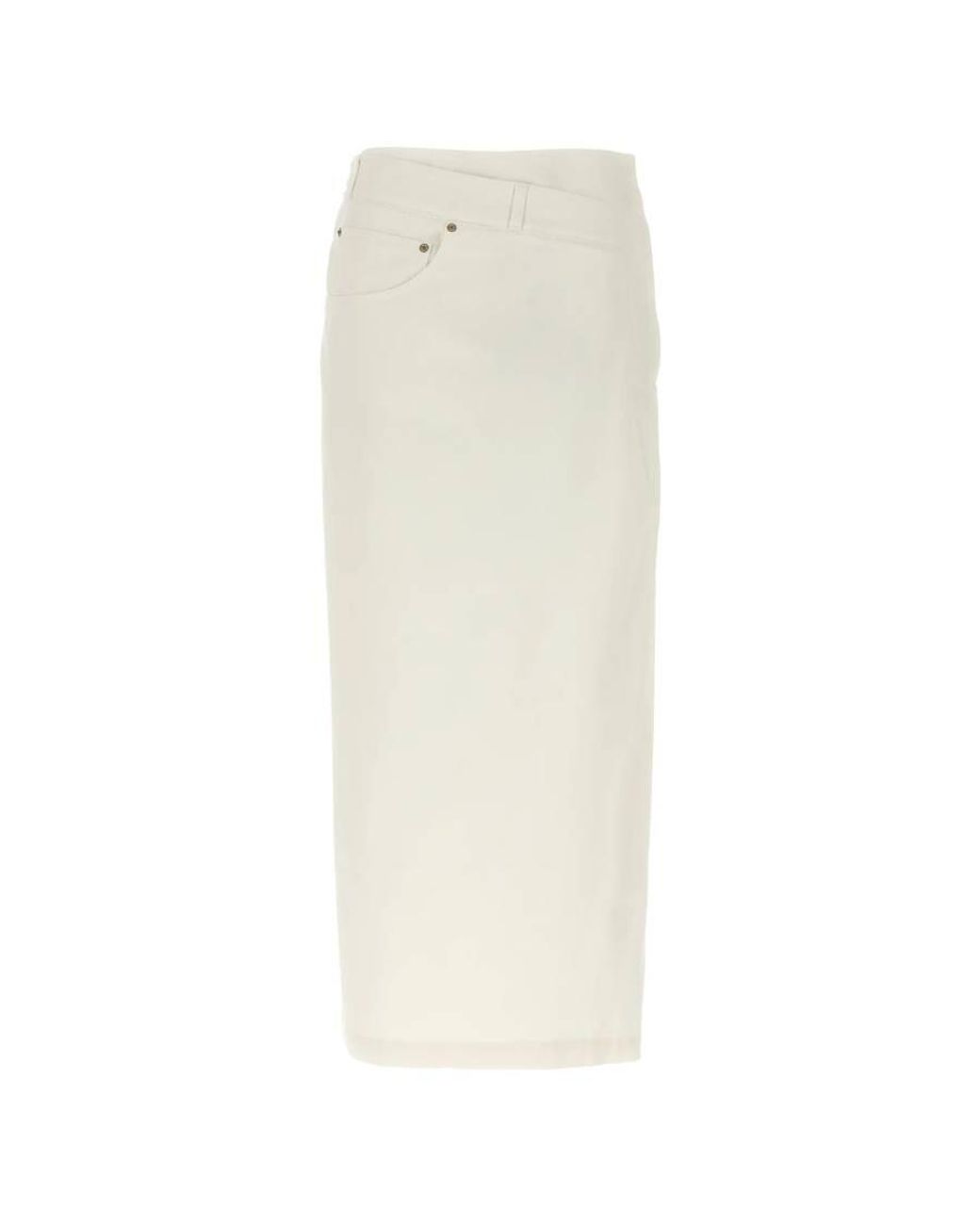 Loewe Natural Deconstructed Cotton Denim Skirt, Brand Size 36 Us