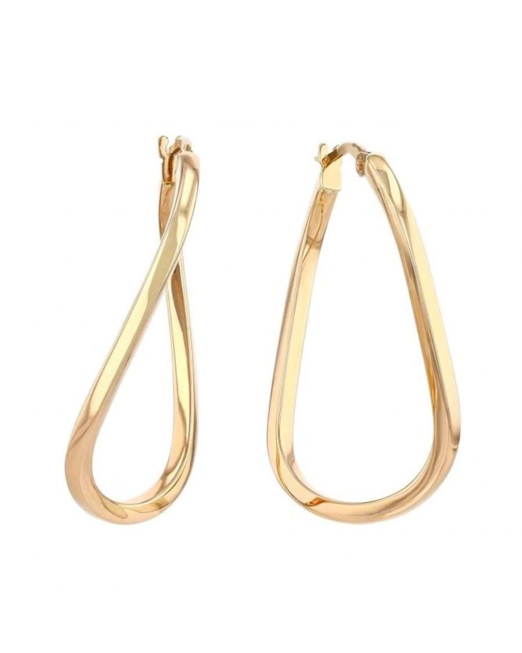 Roberto Coin Metallic Oro Classic Oval Twisted Hoop Earrings for men