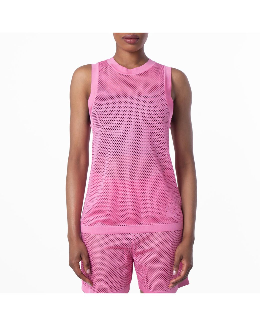 Burberry Pink Daisey Ekd Mesh Tank Top