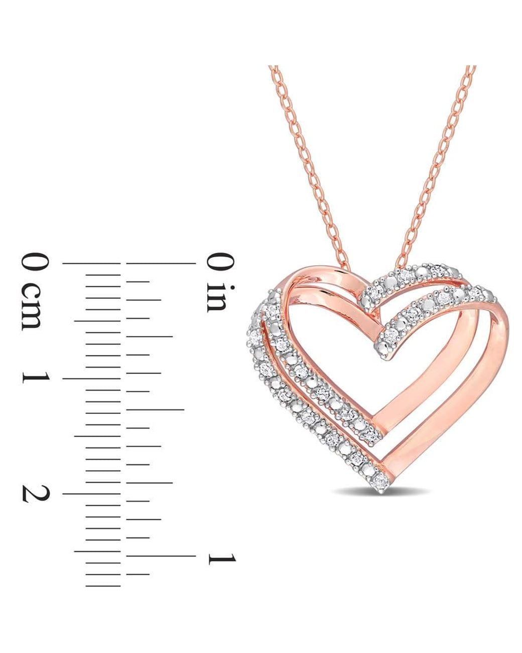 Amour Pink 1/5 Ct Tw Diamond Open Heart Pendant With Chain for men