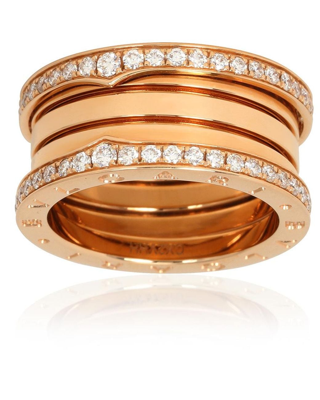 BVLGARI Metallic B.Zero1 18K 4-Band Diamond Pave Ring for men