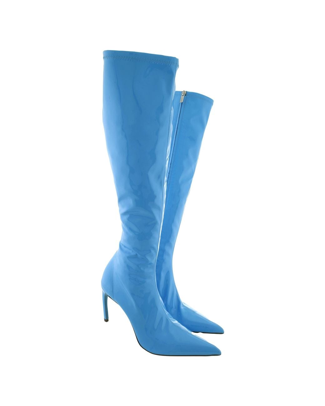 Ferragamo Blue Ferragamo Bri High Patent Stretch Boots