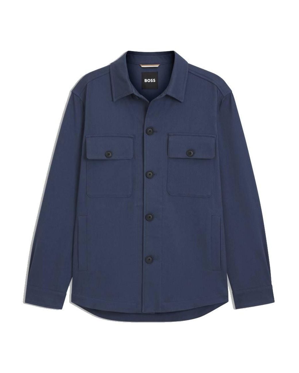 Boss Blue C-Carper Stretch-Cotton Twill Overshirt, Brand Size 54 Us for men