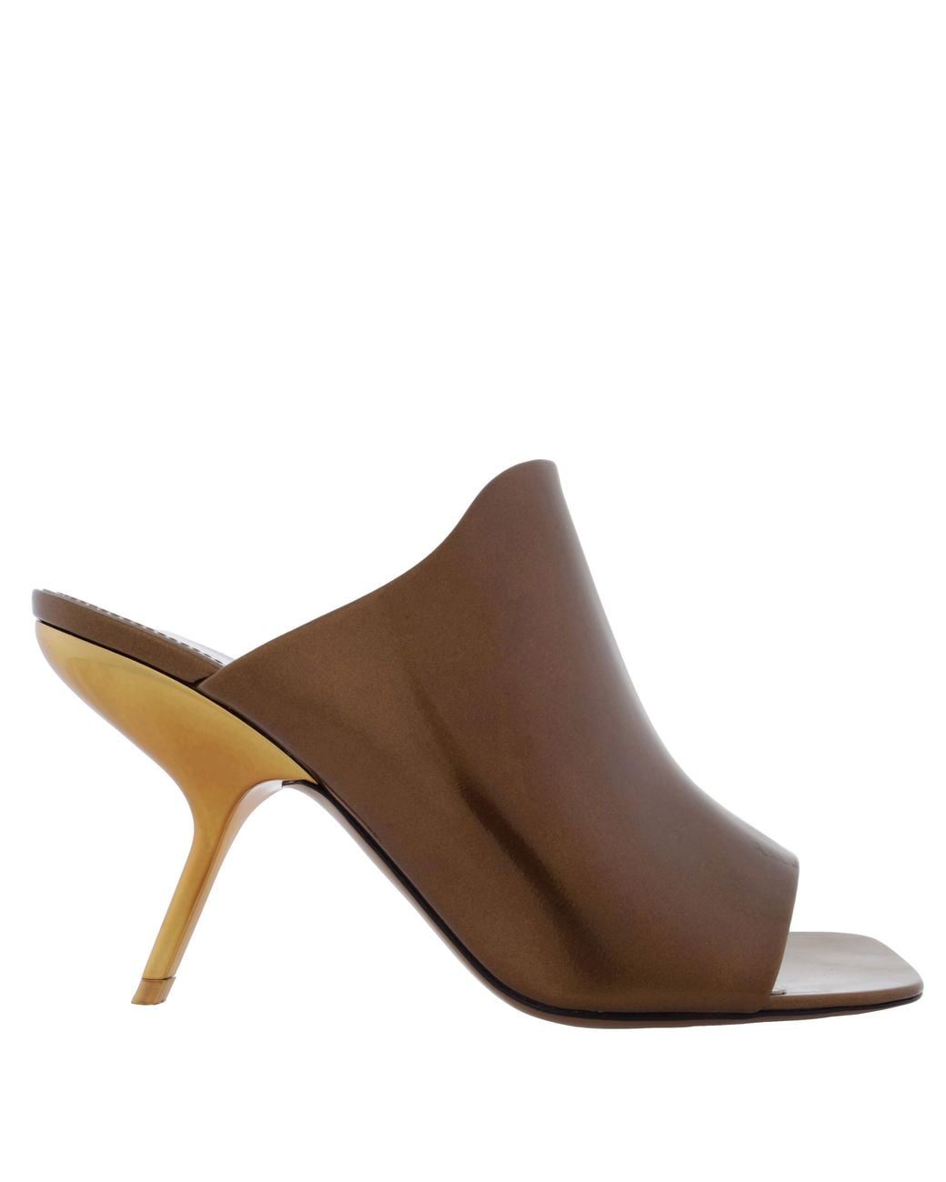 Ferragamo Brown Ferragamo Era Patent Leather Mules, Size 7 C