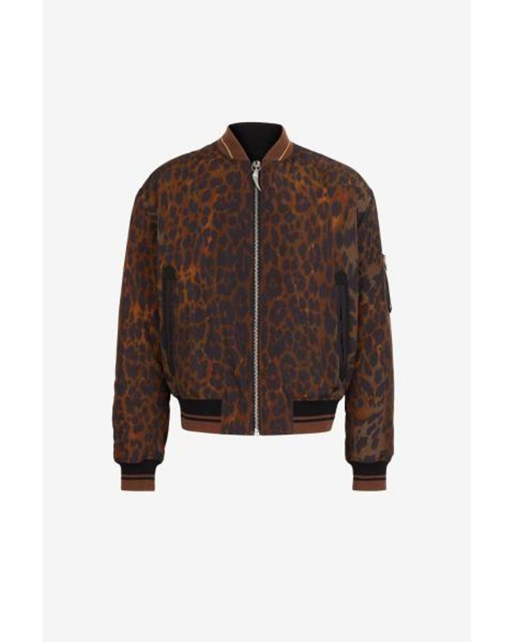 Roberto Cavalli Brown Animalier Jacquard Bomber Jacket, Brand Size 52 Us for men
