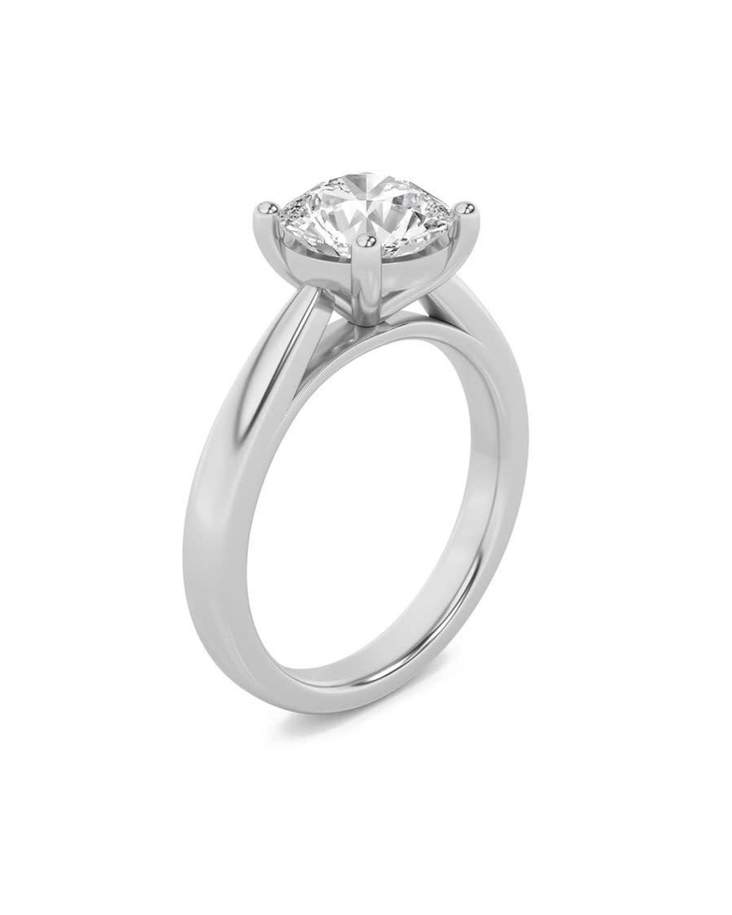 Mure And Co Metallic 1Ctw Round Shaped Lab Grown Diamond (F/Vs) Classic Shank Solitaire Engagement Ring for men