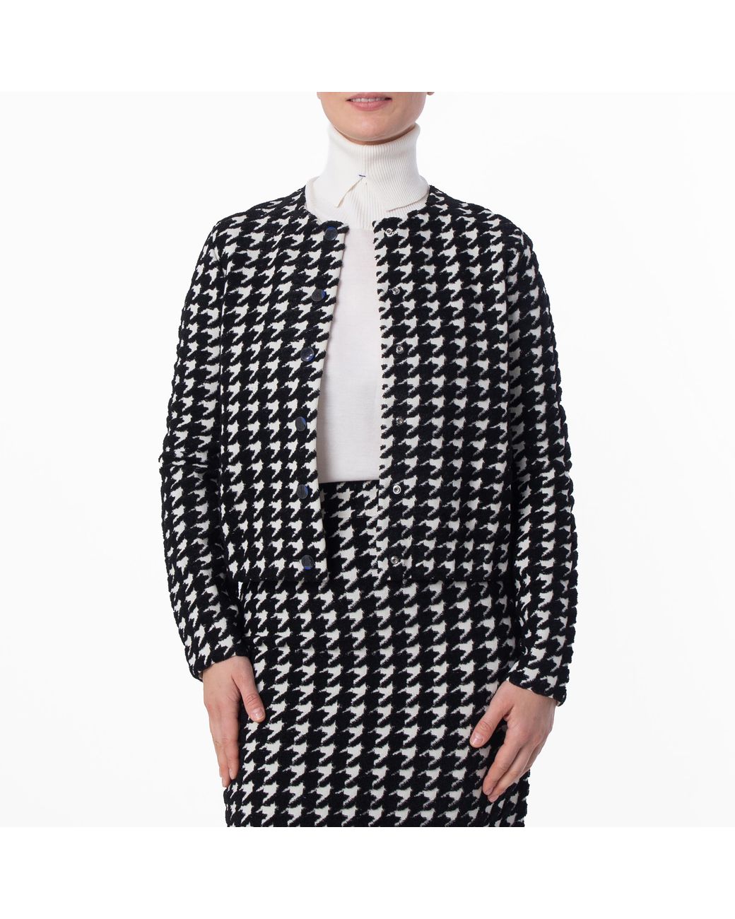 Burberry Black Houndstooth Pattern Cardigan for men