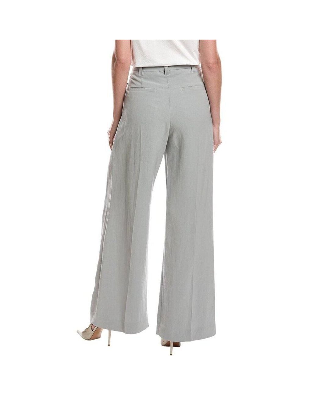 Brunello Cucinelli Gray Light Wide Leg Trousers, Brand Size 40 (Us for men
