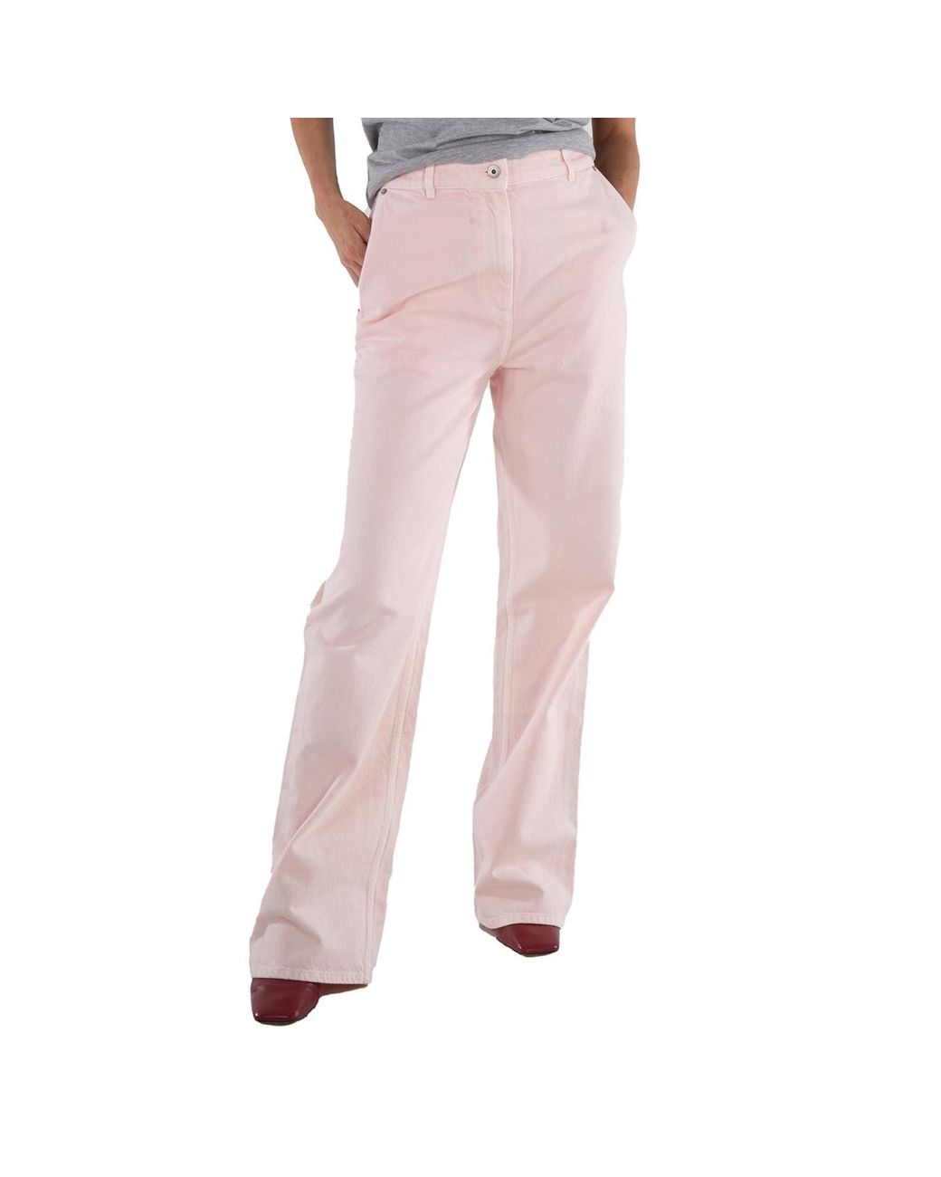 Burberry Pink Logo-Patch Flared Cotton Jeans, Brand Size 10 (Us for men