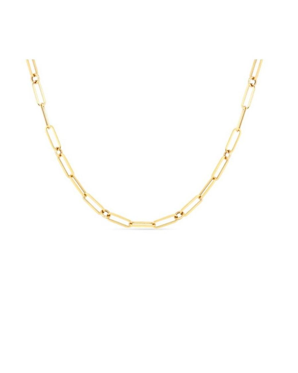 Roberto Coin Metallic Thin Paper Clip Link Necklace 17'' for men