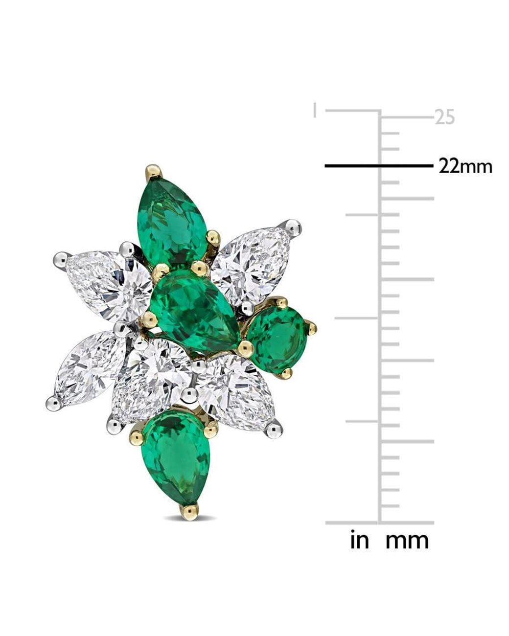 Created Forever Green 3Ct Tw Lab-Grown Diamond And 2 7/8Ct Tgw Created Emerald Cluster Drop Earrings for men