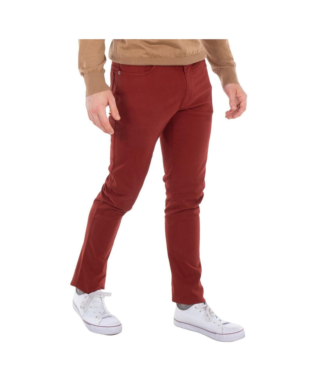Zegna Red Ermenegildo Roccia Stretch-Cotton Denim Jeans for men