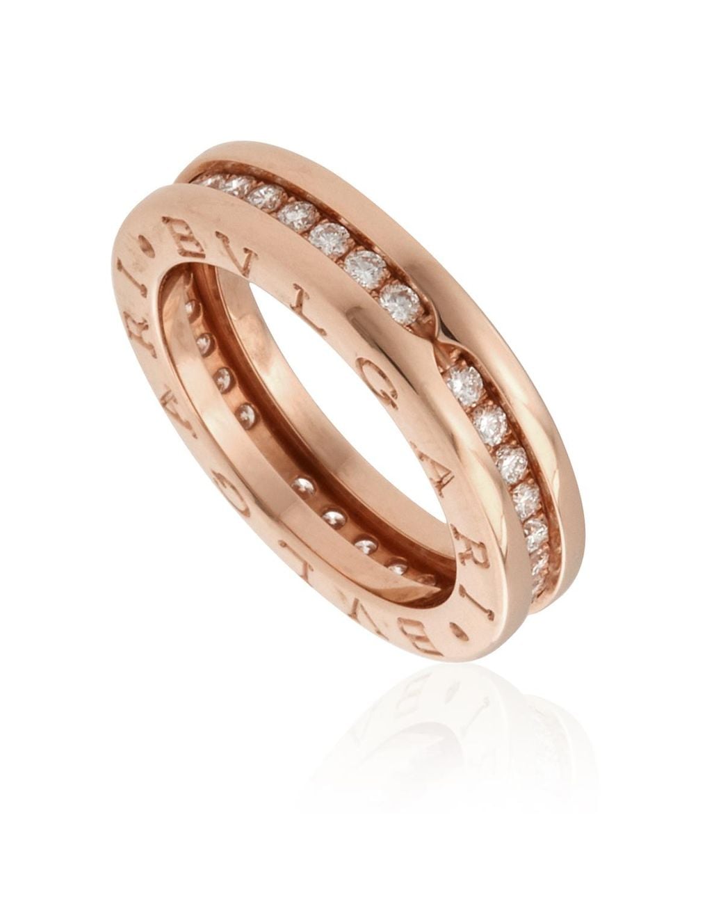 BVLGARI Metallic B.Zero1 18K 1-Band Diamond Pave Ring